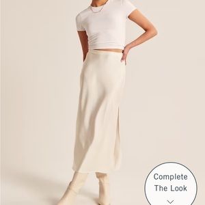 Abercrombie and Fitch Satin Slit Skirt